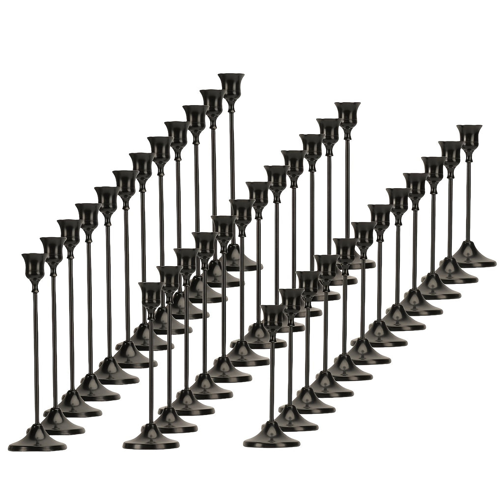 Metal Taper Candle Holders Set Elegant Detachable Base for Wedding Centerpiece Candlelit Dinner Table Decor Home Accent Copper and Black Set of 6 12 36