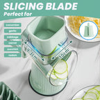5-in-1 Rotary Cheese Grater with Interchangeable Blades, Suction Cup Base & Handle – Manual Vegetable Slicer Shredder for Cheese, Fruits, Nuts & Vegetables – Easy Clean Kitchen Tool Set
