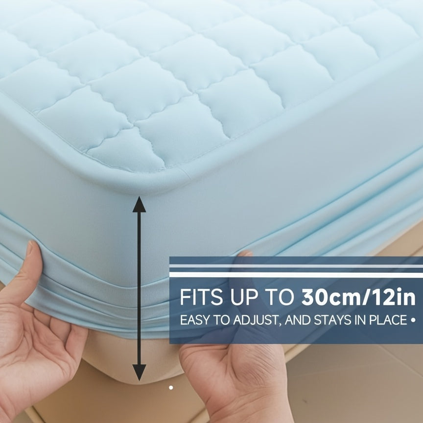 Mattress Protector Cover – Soft Breathable Cooling Fitted Sheet Style, Machine Washable, Twin Full Queen King, 7 Colors, Minimalist Bedding Essential