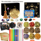 Witchcraft Supplies Kit for Spells – 94 / 130pcs Witch Box with Pink Candles, Wiccan Tools & Beginner Pagan Ritual Set | Halloween