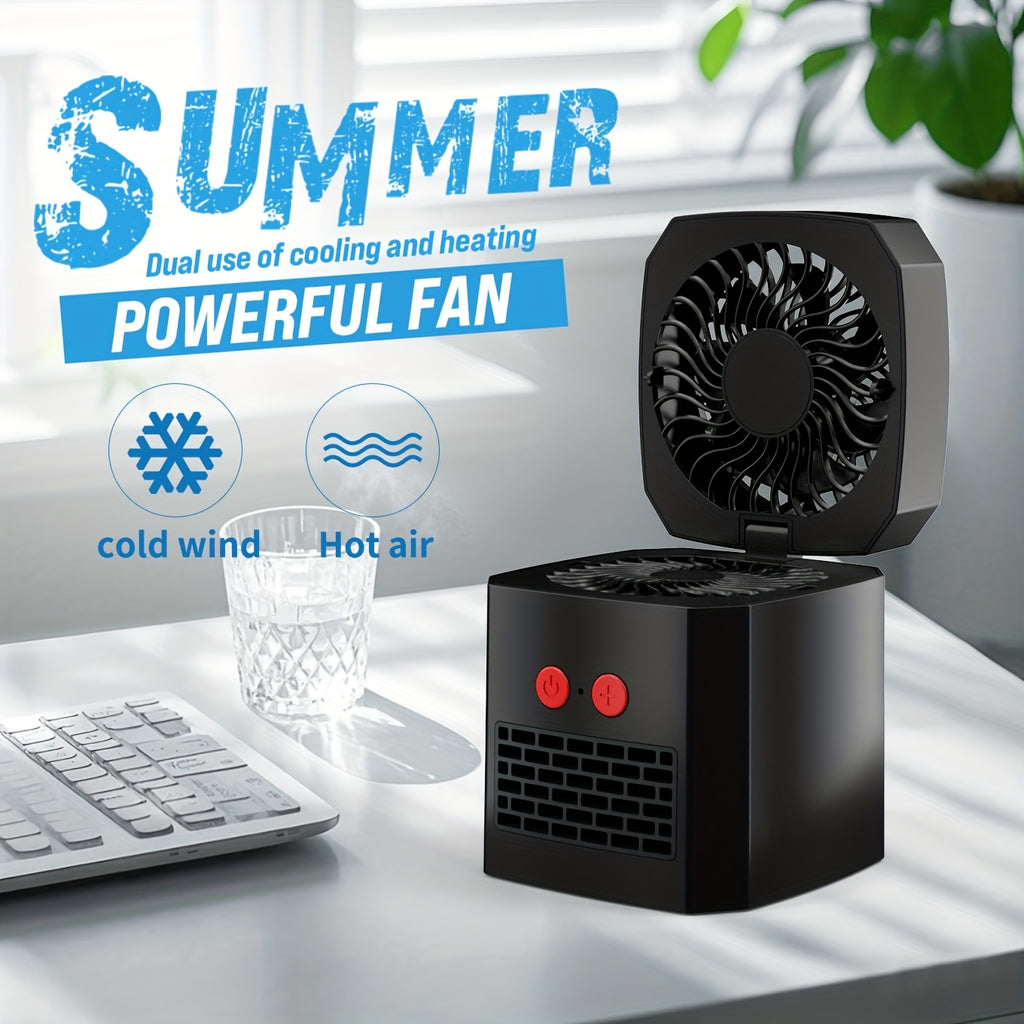 Portable Space Heater Fan Combo 2-in-1, 400W Mini Electric Heater with 3 Speed Settings, Silent Operation – Desktop Heater & Fan for Home, Office & Bedroom
