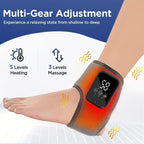 Heated Ankle Foot Massager with Temperature Control & Vibration – Wireless Smart Timed Electric Massager, Adjustable Intensity, Removable Pads, Ideal Gift for Men & Women