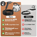 Handheld Steam Cleaner High Pressure 54oz Tank 3-Level Adjustable Handle Portable for Home Car Furniture Grout Bed Bugs 3 Colors