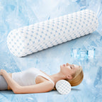 Cylindrical Bolster Pillow – Long Round Neck, Leg & Eye Support Pillow for Bed, Sofa & Travel | Polka Dot, Jacquard, Bamboo Leaf, Solid Colors