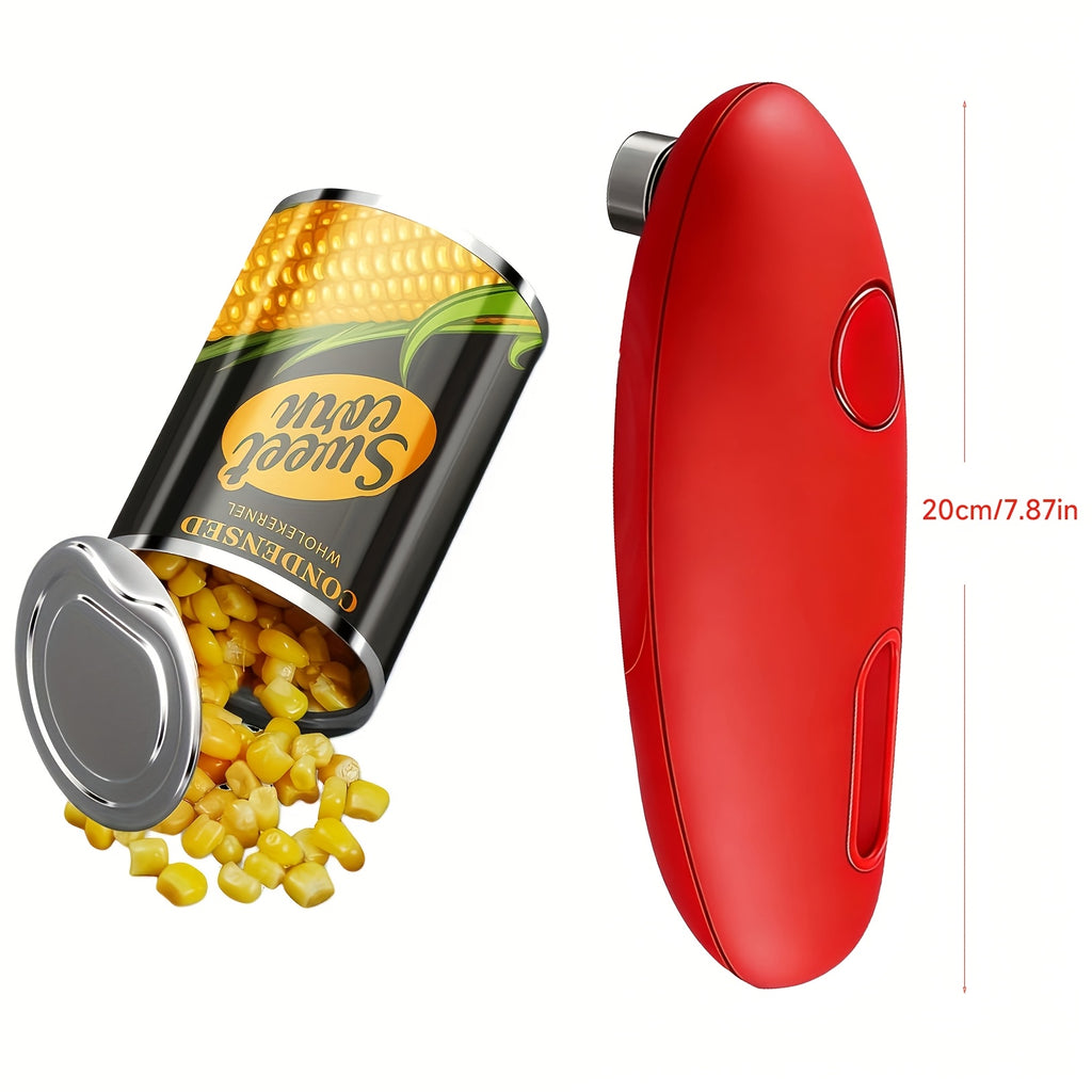 One-Click Electric Can Opener – Auto Shut-Off, Smooth Edges, Ergonomic | For Elderly, Arthritis & Weak Grip | Red & Black
