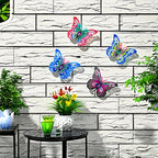 Metal Butterfly Wall Art Decorations Set of 8 – Colorful 3D Iron Butterfly Wall Decor for Garden Patio Indoor Walls, All-Season Outdoor Wall Art, Mother's Day Father's Day Gift