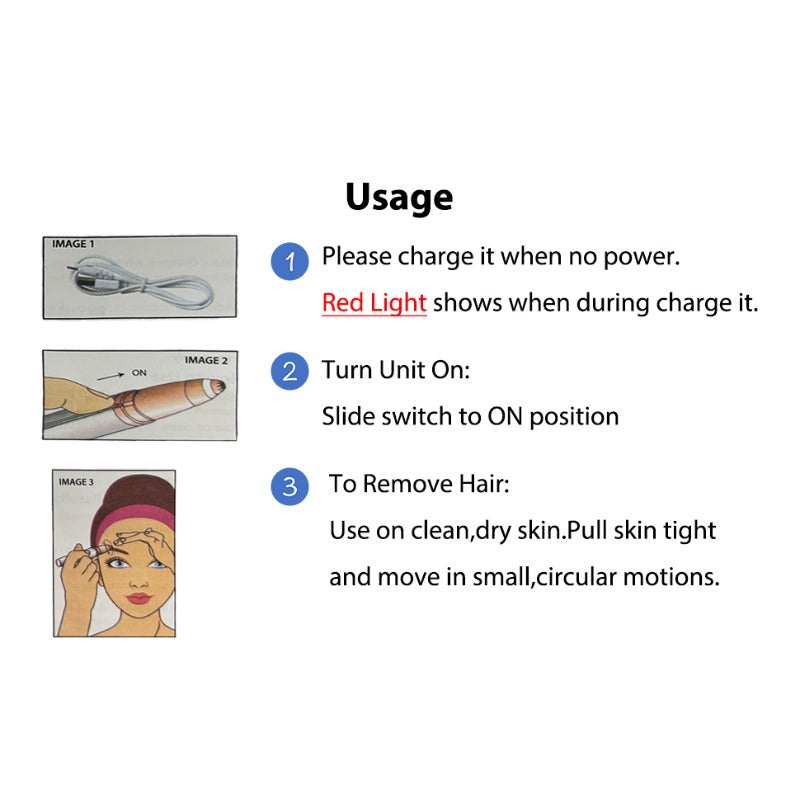 Electric Eyebrow Trimmer 2 Pack USB Rechargeable Painless Precision Hair Remover Women - Face Leg Lip Armpit Portable Razor Pink Rose Gold