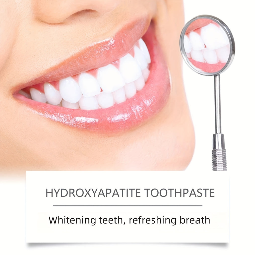 Hydroxyapatite Toothpaste 3 Pack 7.5% Nano Formula with Toothbrush Whitens Teeth Freshens Breath Travel Home Oral Care - Gift for Women