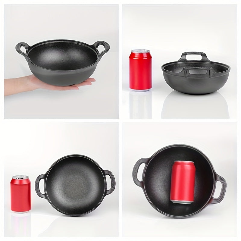 Heavy Duty Cast Iron Skillet 7.87in 20cm Dual Handle Nonstick No Lid Even Heat for Home BBQ Camping Oven Stovetop Grilling Steaks Baking