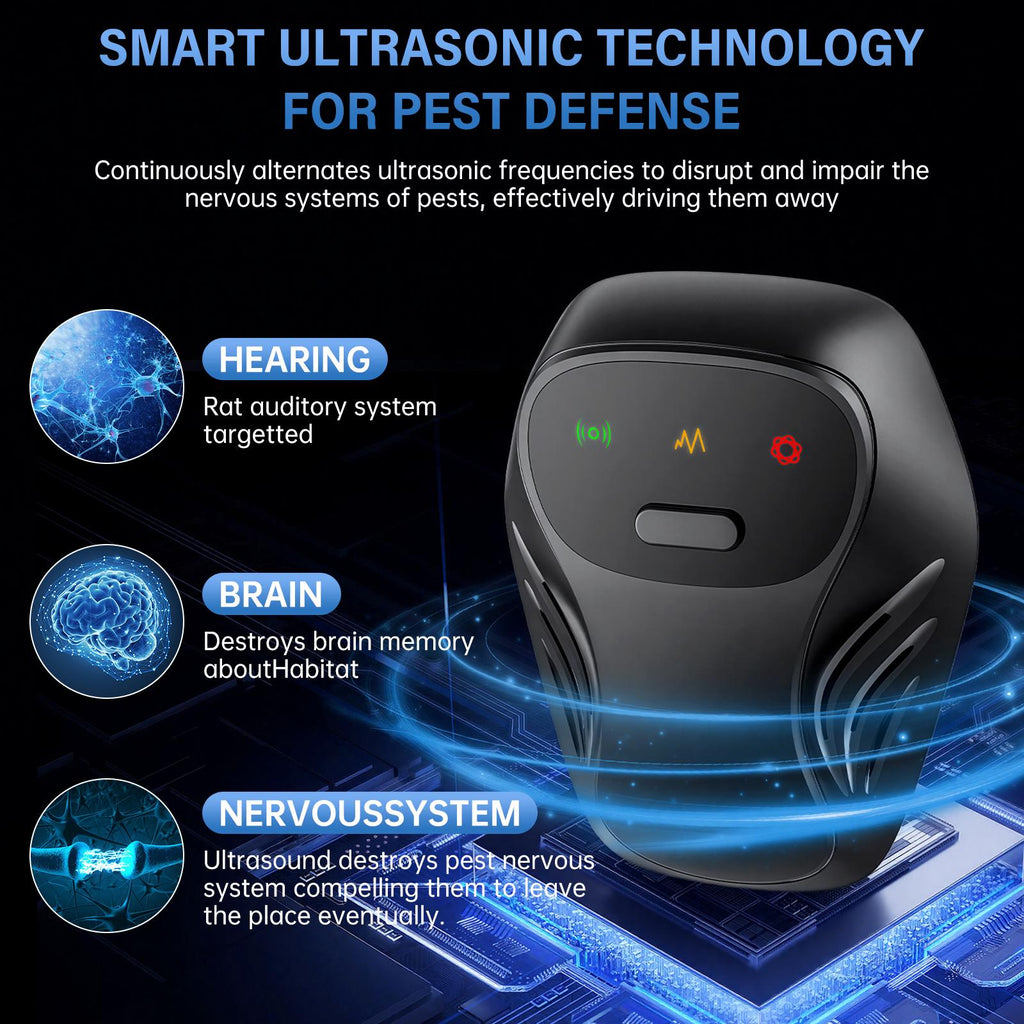 Dual Speaker Ultrasonic Pest Repeller Plug-In Soundwave Rodent Repellent Safe for Humans & Pets Chemical-Free Indoor Pest Control for Mice Rats Ants Cockroaches Mosquitoes Home Office