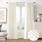 Velvet Blackout Curtains 2 Panels Luxury Thermal Insulated – Room Darkening Drapes Back Tab & Rod Pocket for Bedroom Living Room, 7 Colors 6 Sizes 84-120 Inch