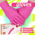 Disposable Gloves Rose Pink Stain Resistant Waterproof Soft Comfortable Wrist for Daily Cleaning Kitchen Restaurant Pet Care Beauty Hairdressing M L 50 100 150 200 Count