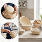 Sourdough Proofing Basket Set of 2 Round 9-Inch Rattan Banneton with Liners – Bread Proofing Bowls for Artisan Sourdough & Homemade Bread Baking