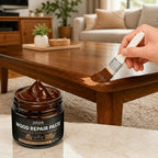 Wood Repair Paste for Furniture – Brown Scratch & Crack Filler for Doors, Cabinets, Tables, Floors & Chairs with Applicator Brush