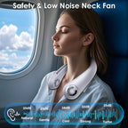 Neck Fan 5-Speed Bladeless Quiet 360 Airflow Rechargeable Personal Cooling Wearable Fan for Hot Flashes Travel Camping Amusement Park Home Office Outdoor Gift for Women Men Dark Blue