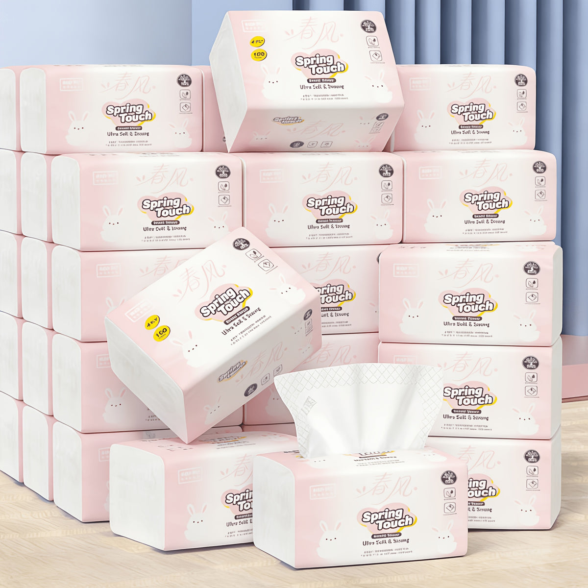 Ultrasoft 4-Ply Facial Tissues 12-Pack 400 Sheets Each - Unbleached, No Dyes, Lint-Free & Absorbent, Thick & Strong for Face Cleaning, Daily Use & Napkin Replacement