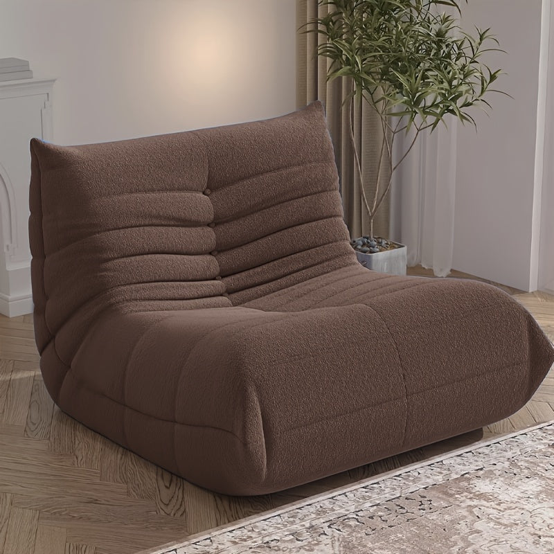Caterpillar Floor Bean Bag Sofa – Teddy Velvet High-Density Foam Ergonomic Lounge Sofa, 1-2-3 Person, for Living Room Bedroom Game Room, Multiple Colors