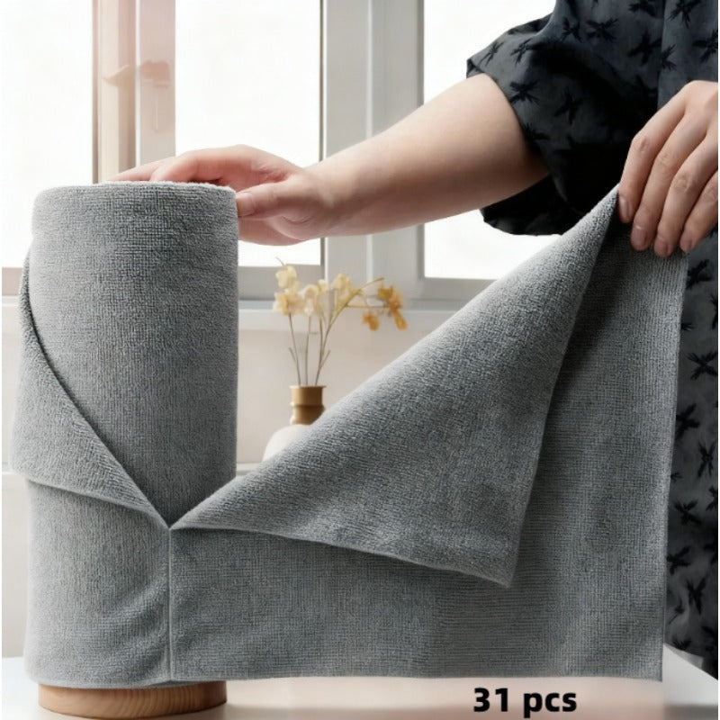 Reusable Microfiber Cleaning Towels 51pcs – Tearable Kitchen Roll Wipes, Absorbent Dish Cloth & Paper Towel Replacement, Multi-Surface Household Cleaning Rags, Eco-Friendly Kitchen Supplies