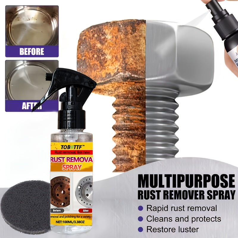 Glycerin-Based Heavy-Duty Rust Remover Spray 3.4oz – No-Residue Formula for Chrome, Iron, Alloy & Steel | Automotive, Hardware Tools & Kitchenware Rust Removal