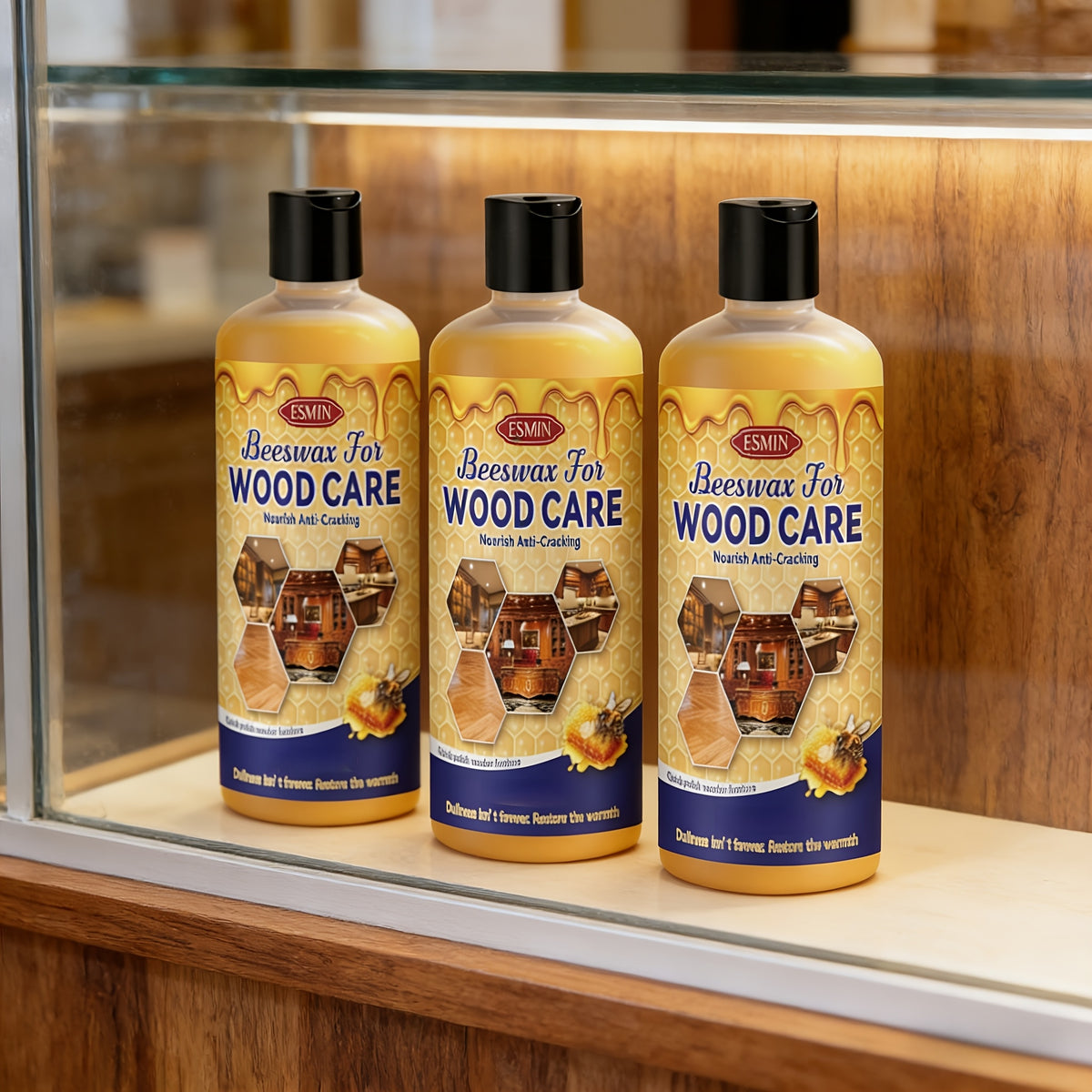 Beeswax Wood Restoration Cream 3pcs Professional Grade | Scratch Repair & Care Polish for Solid Wood Furniture Floors Countertops Doors Windows, Restores Shine Lasting Fragrance