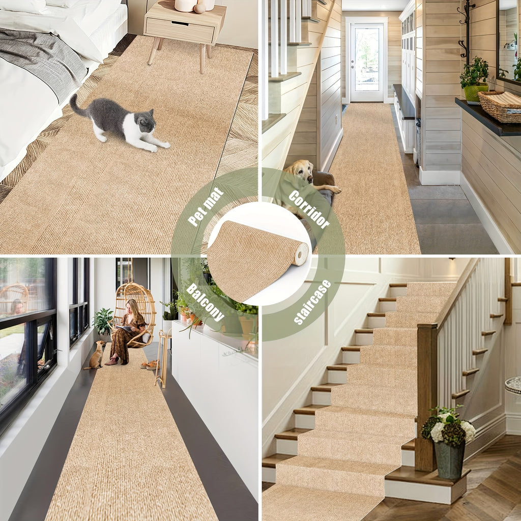 Non-Slip Runner Rug Washable & Cuttable – Low-Profile Hallway Rug for Kitchen, Living Room, Bedroom, Balcony & Poolside – Multiple Sizes 60x180 to 60x600cm