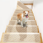 Non-Slip Stair Treads Self-Adhesive 4mm TPR Stair Mats for Hardwood Floors Indoor Stairs Carpet Pads 6pcs or 15pcs Set