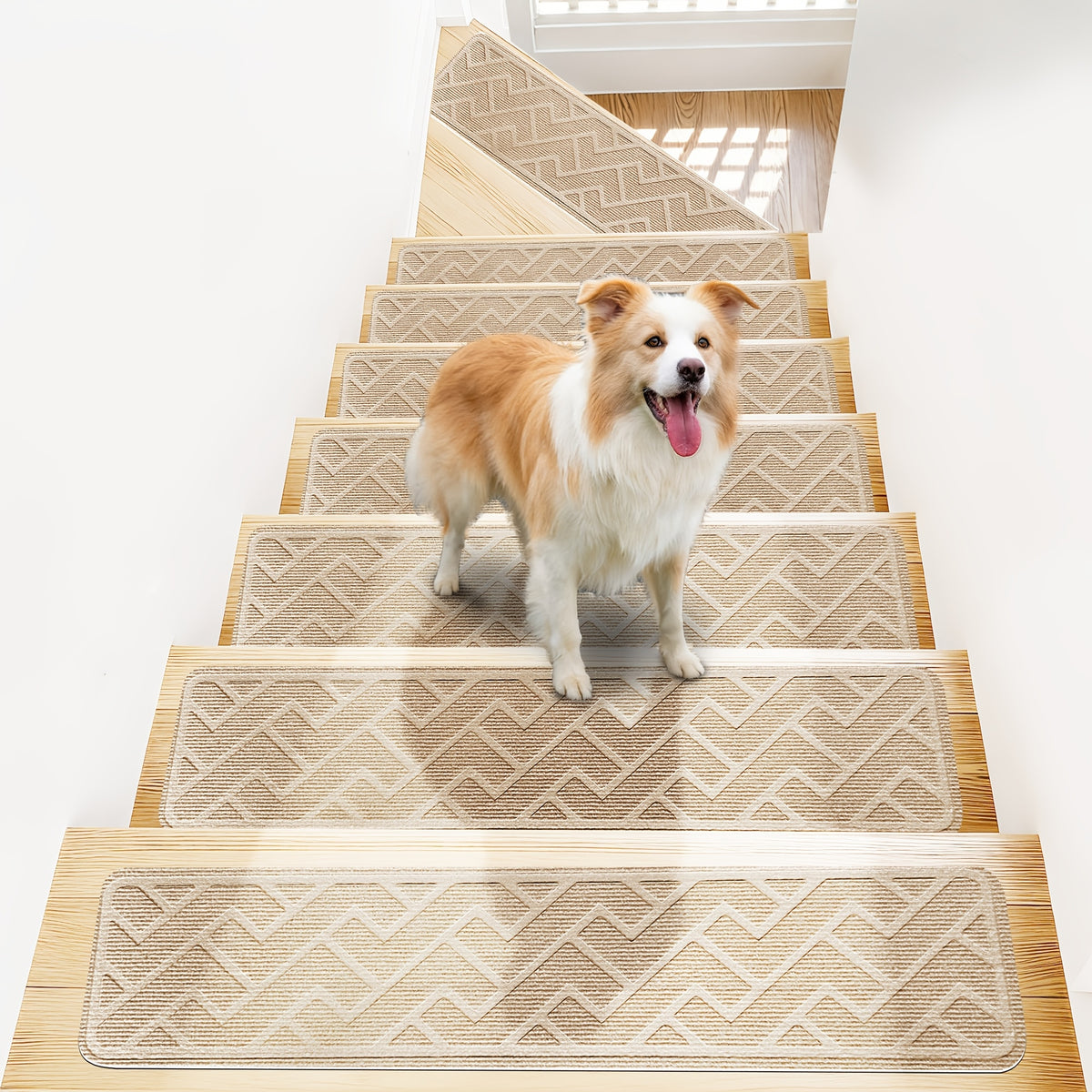 Non-Slip Stair Treads Self-Adhesive 4mm TPR Stair Mats for Hardwood Floors Indoor Stairs Carpet Pads 6pcs or 15pcs Set