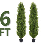 Artificial Pine Tree Set of 2 – Faux Greenery Shaped Christmas Trees for Indoor & Outdoor, Courtyard, Front Door & Holiday Decor