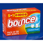 Fresh Scent Laundry Dryer Sheets 58 Count Value Pack – Everyday Fabric Softener & Static Control for Clothes, Linens & Household Fabrics with Outdoor-Inspired Fragrance