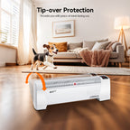 Baseboard Heater Electric 1500W Convection Adjustable Thermostat Overheat Protection Tip-Over Safety Quiet Operation ETL Approved White Manual Digital