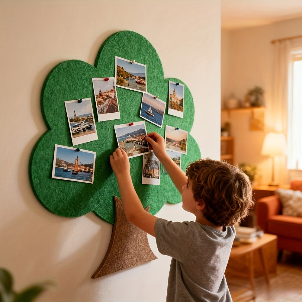 Felt Tree Wall Decor Self-Adhesive Decorative Memo Board 23.6x23.6 Inches No Tools Needed for Home Office Kitchen Bathroom