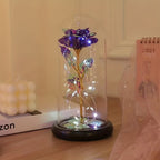 LED Rose Glass Dome Eternal Flower Night Light – Valentine's Day Gift for Girlfriend Mother's Day Wedding Bridesmaid Romantic Desktop Decor