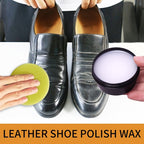 Leather Conditioner & Polishing Wax Kit 58g - Colorless Universal Leather Care Cream for Shoes, Bags, Furniture & Faux Leather with Sponge Applicator