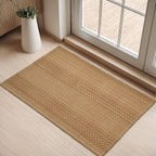 Bohemian Braided Cotton Area Rug Machine Washable Non-Slip Rubber Back – Woven Boho Rug for Living Room, Bedroom, Kitchen, Dining Room & Entryway – Sizes 2x3ft to 6x9ft