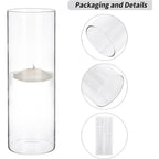 TOMNK Bulk Clear Cylinder Glass Vases 12/20/24pcs in 4-5 Sizes – Tall Boho Flower Vase Set for Wedding Centerpieces, Rustic Home Decor, Formal Dinners, Parties & Hurricane Floating Candle Holders