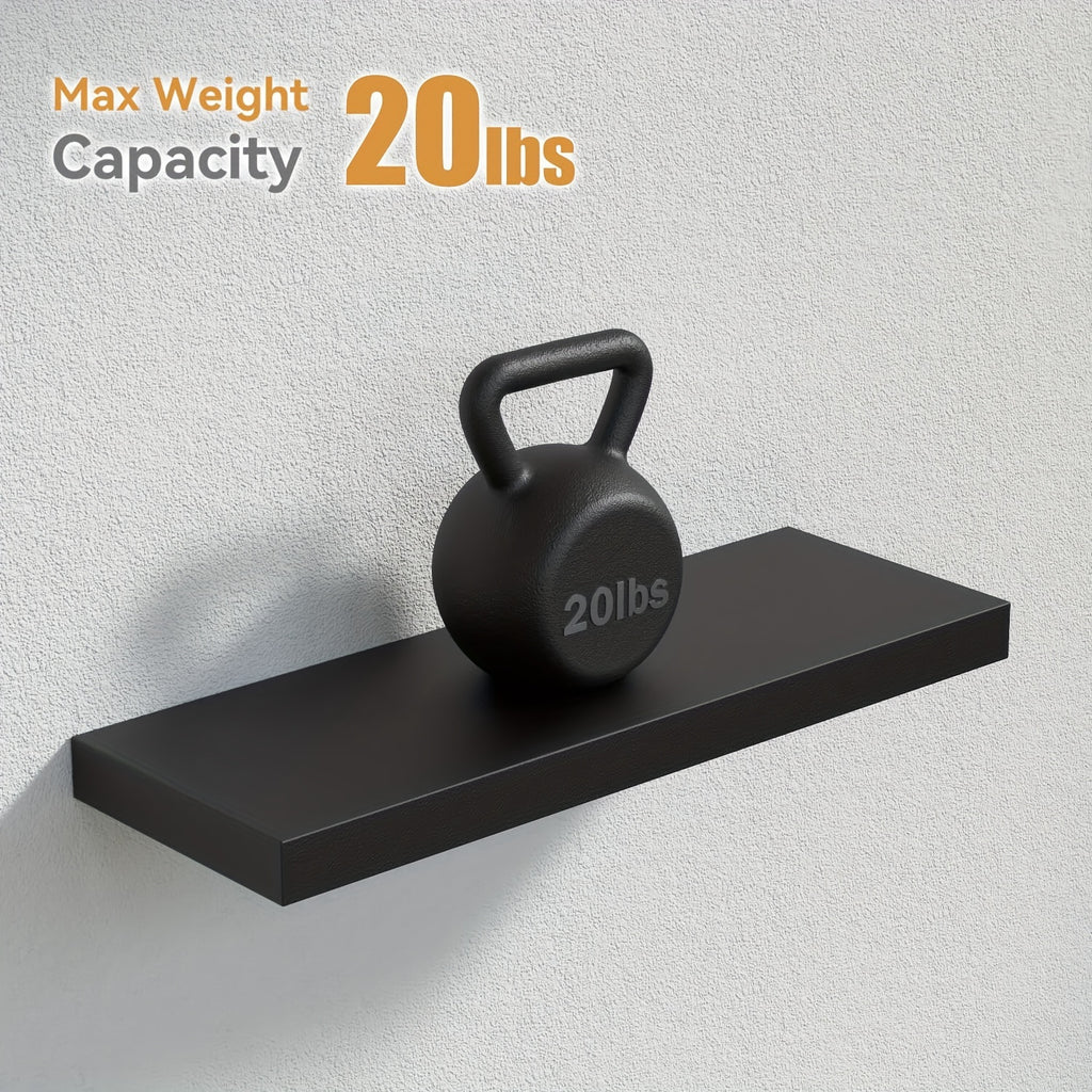 Floating Shelves Wall Mounted Set of 4 – Modern Wall Shelves with Invisible Brackets, Marble Surface Display Shelf for Bedroom, Bathroom, Kitchen & Living Room, Easy No-Drill Install