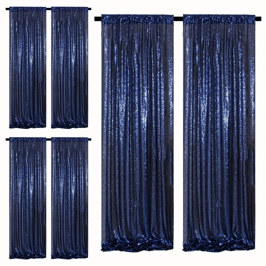 Sequin Backdrop Curtains – Glitter Party & Wedding Background Panels, 2ft×8ft per Panel, 4/6/8 Panel Sets, 29 Colors for Birthday, Stage, Bridal & Event Decor