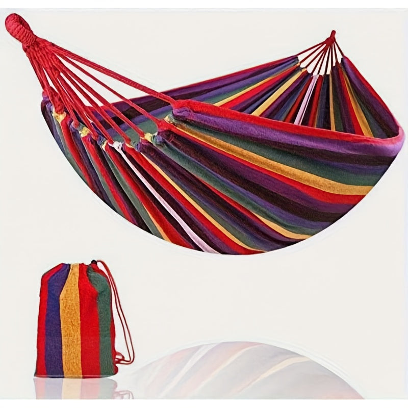 Portable Camping Hammock Anti-Rollover Widened Load-Bearing Canvas with Hanging Ropes Carry Bag Garden Backyard Camping 31.5x98in