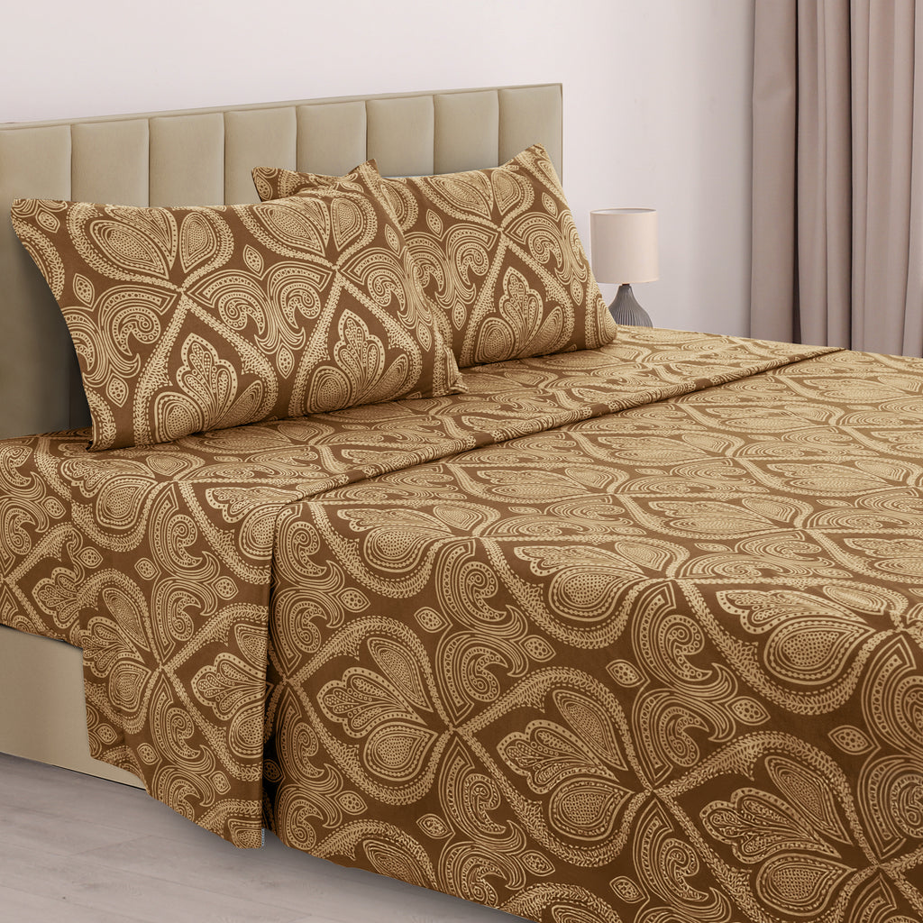 Paisley Bed Sheet Sets Queen King Twin Full Cal King – Soft Brushed Microfiber Deep Pocket Fitted Sheet & Pillowcases, Wrinkle Free