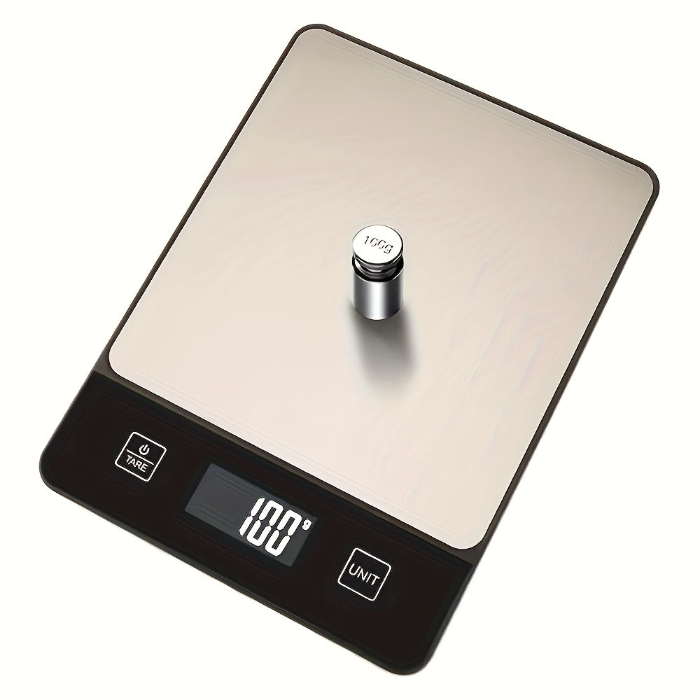 Digital Kitchen Scale 10kg/22lb – Precise 0.1g Accuracy, Stainless Steel, Tare Function for Baking & Cooking