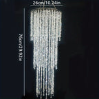 Crystal Chandelier Lampshade Acrylic Beaded Branch Ceiling Pendant Light Fixture for Wedding Party Living Room Home Decor