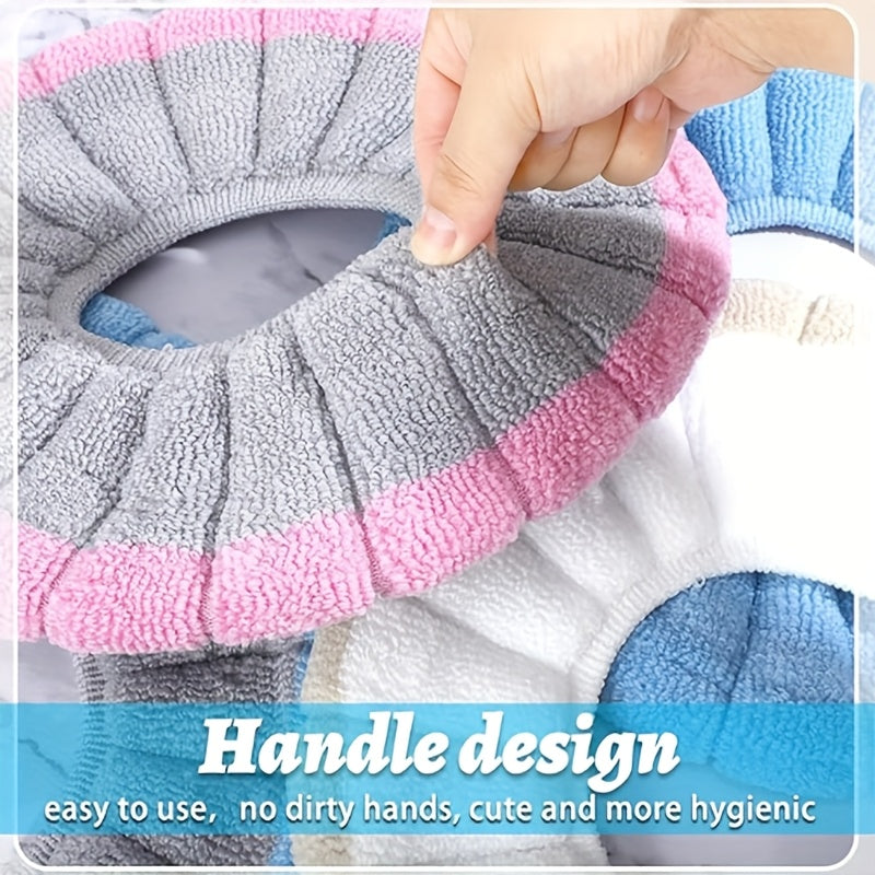 Super Soft Washable Toilet Seat Covers – Universal Reusable Pads for Home, Travel & Commercial Use | All Seasons | 5-Pack or 10-Pack