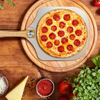 Pizza Making Set 7 or 8pcs – Aluminum Pizza Peel, Carbon Steel Pan, Rocker Cutter, Pie Server, Silicone Brush & Oven Mitts, Complete Pizza Tools for Oven & Grill