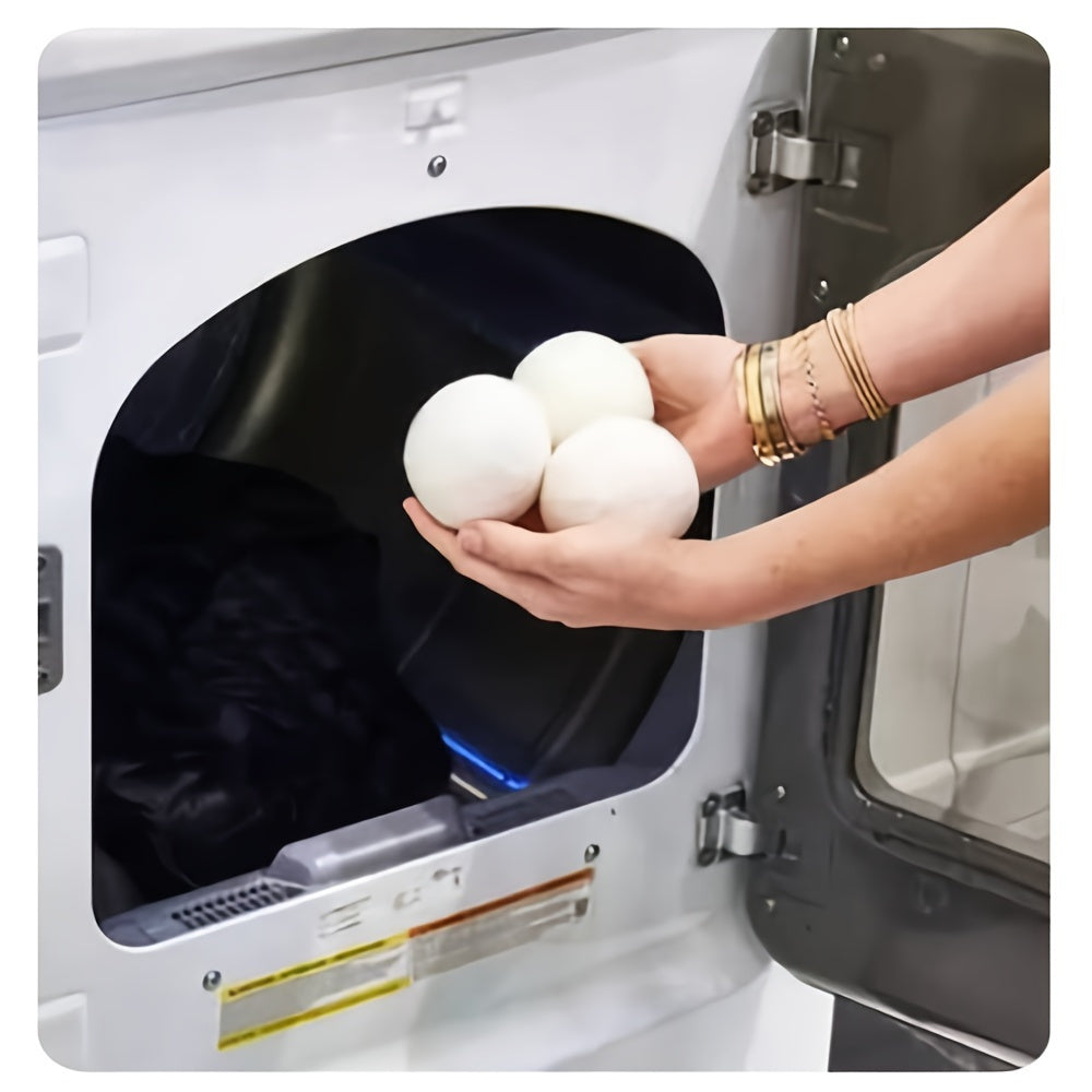 Wool Dryer Balls Set of 6 XL 100% Natural Wool Fabric Softener Reusable Chemical-Free Reduces Drying Time & Wrinkles Safe for Baby Clothes