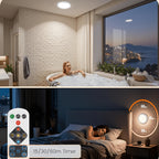 Wireless Rechargeable Ceiling Light Magnetic No Wiring Required Remote Dimmable 3 Color Temperatures Timer for Wardrobe Bathroom Corridor Closet