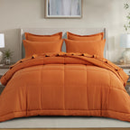 Bed in a Bag Queen 7 Piece Fluffy Comforter Set – Ultra-Soft Microfiber Bedding with Comforter, Fitted Sheet, Flat Sheet & 4 Pillowcases, Hypoallergenic Breathable All Season Bedding Gift for Her