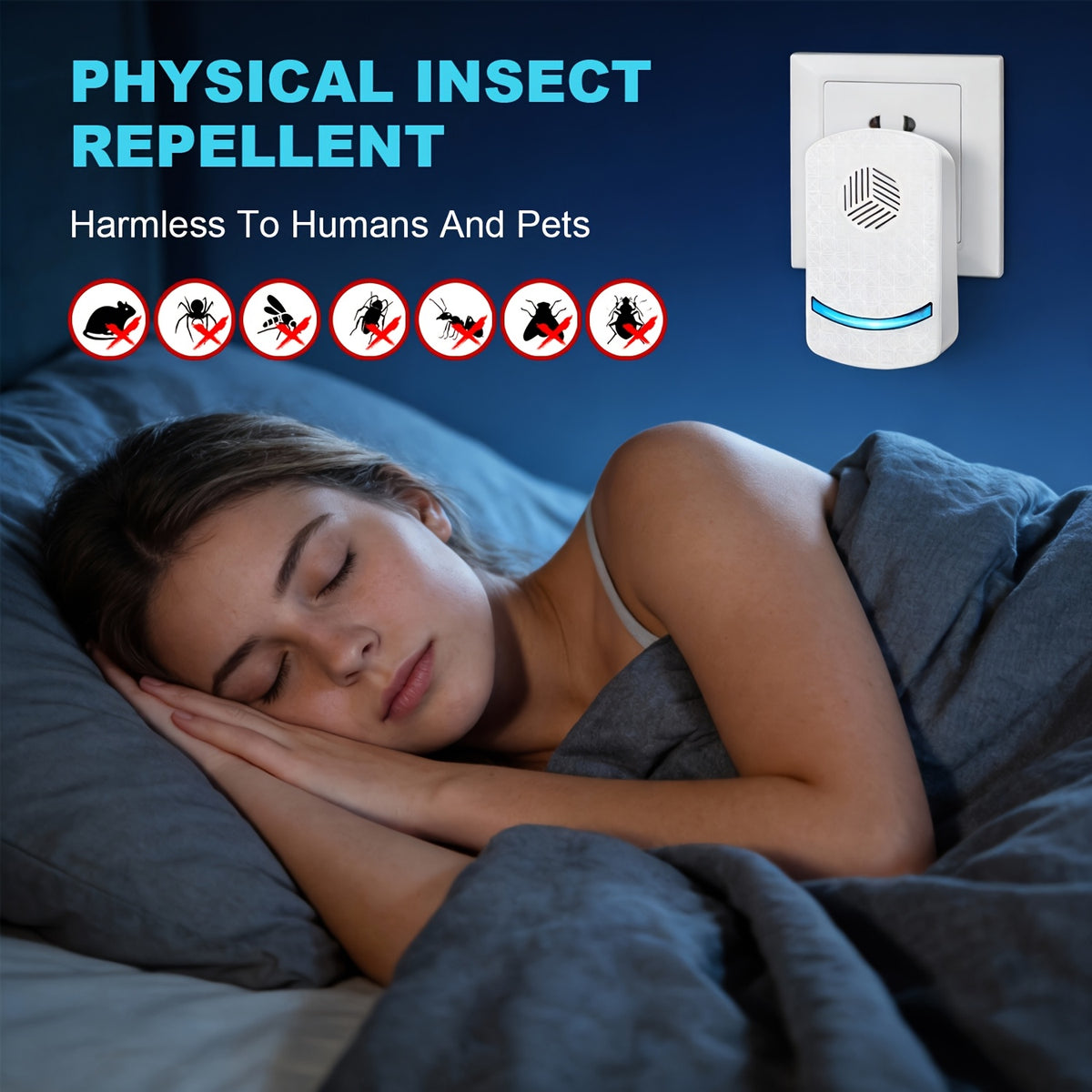 Ultrasonic Pest Repeller 8-Pack 2025 Upgraded Plug-In Repellent for Mosquitoes Cockroaches Mice Fleas Ants Rodents Chemical-Free for Home Farm Kitchen Office Restaurant Apartment