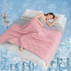 Cooling Blanket for Hot Sleepers - Breathable Dual-Sided Lightweight Quilted Throw, Geometric Pattern Summer Blanket, Sweat Absorbent Soft Bedding, 5 Sizes 6 Colors