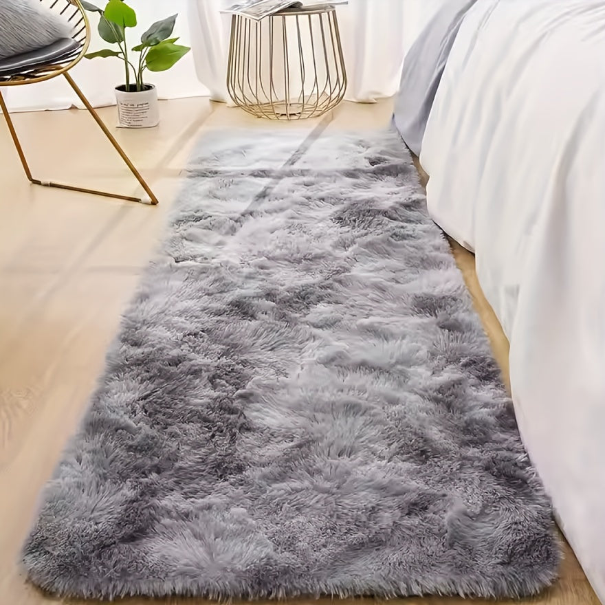 Gradient Tie-Dye Runner Rug Thick Plush Non-Slip & Machine Washable – Soft Bedside Mat for Bedroom, Living Room, Bay Window & Hallway – 40x120cm 5 Colors