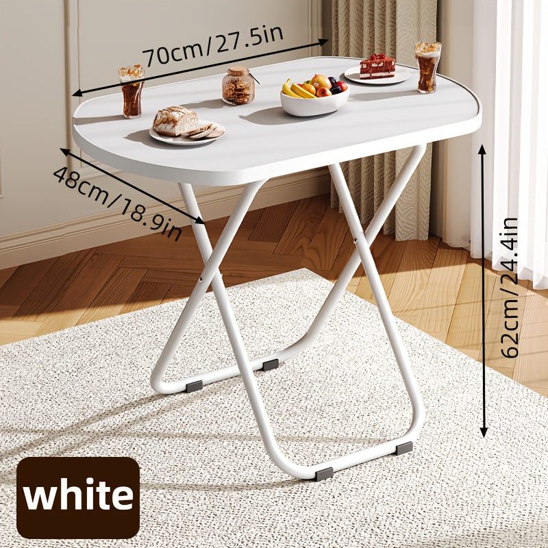 Foldable Tray Table – No Assembly TV Dinner Tray for Eating on Bed Sofa Living Room, Stable Snack Table, Normal & Large, Black White Walnut